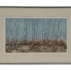 FRAMED WINTER FOREST ETCHING SIGNED DIANE B MAGER PIC-0